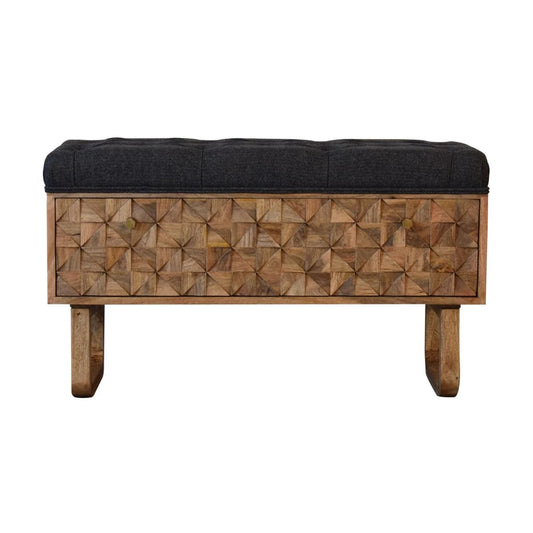 ‘U’ Black Tweed Diamond Bench
