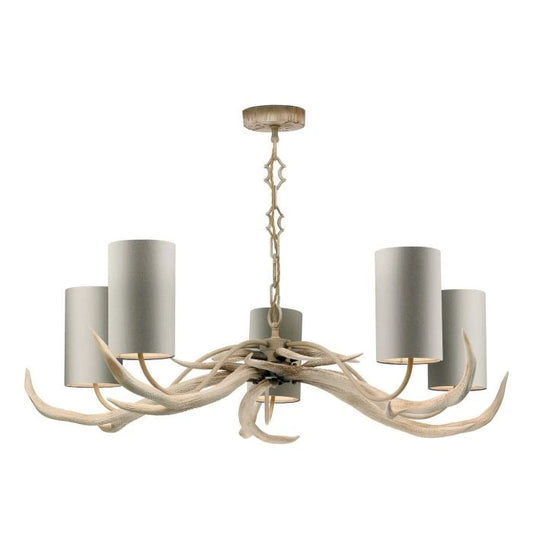 Antler 5 Light Pendant - Bleached
